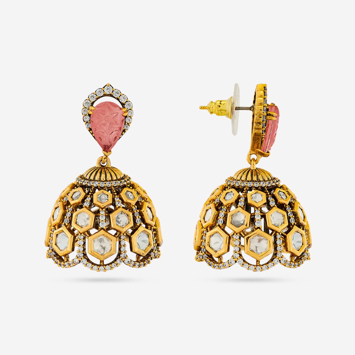 Kundan Polki Necklace Color Green Polish Victorian