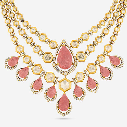 Kundan Polki Necklace Color Green Polish Victorian