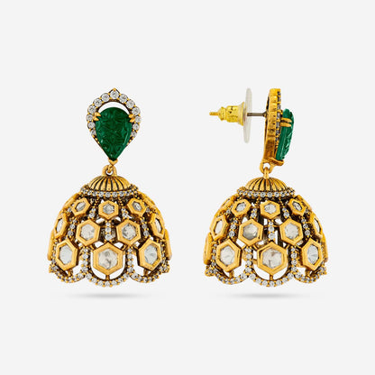 Kundan Polki Necklace Color Green Polish Victorian