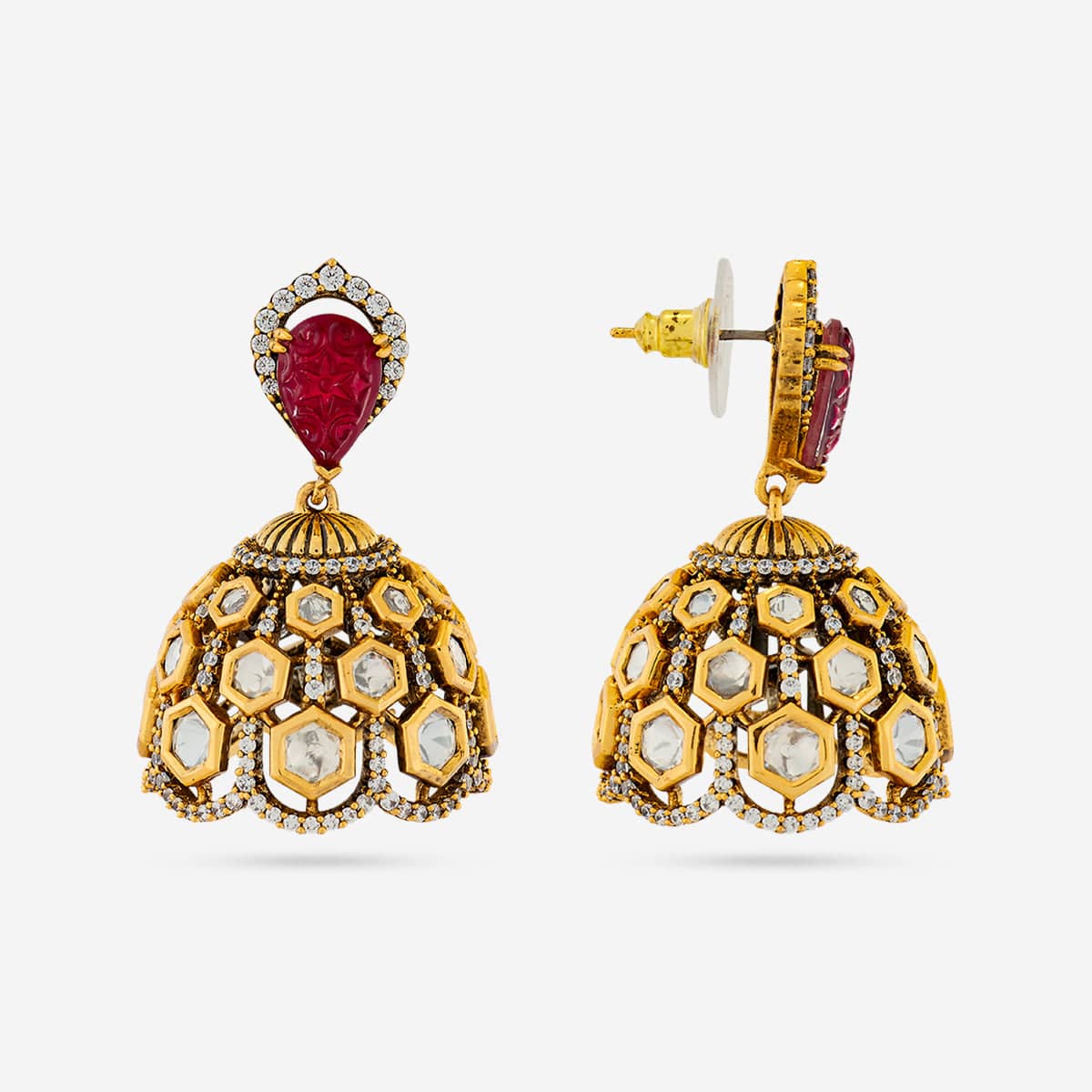 Kundan Polki Necklace Color Green Polish Victorian