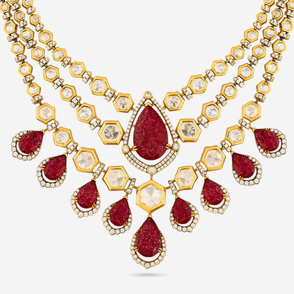 Kundan Polki Necklace Color Green Polish Victorian