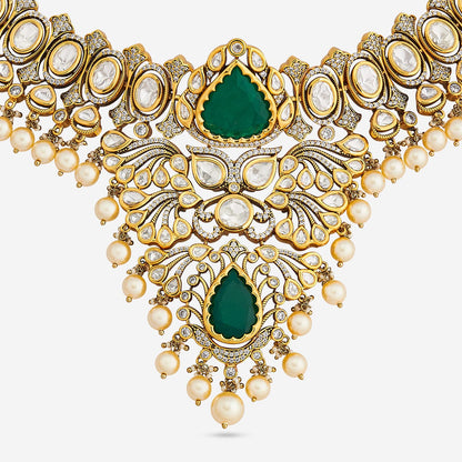 Kundan Polki Necklace Color Green Polish Victorian