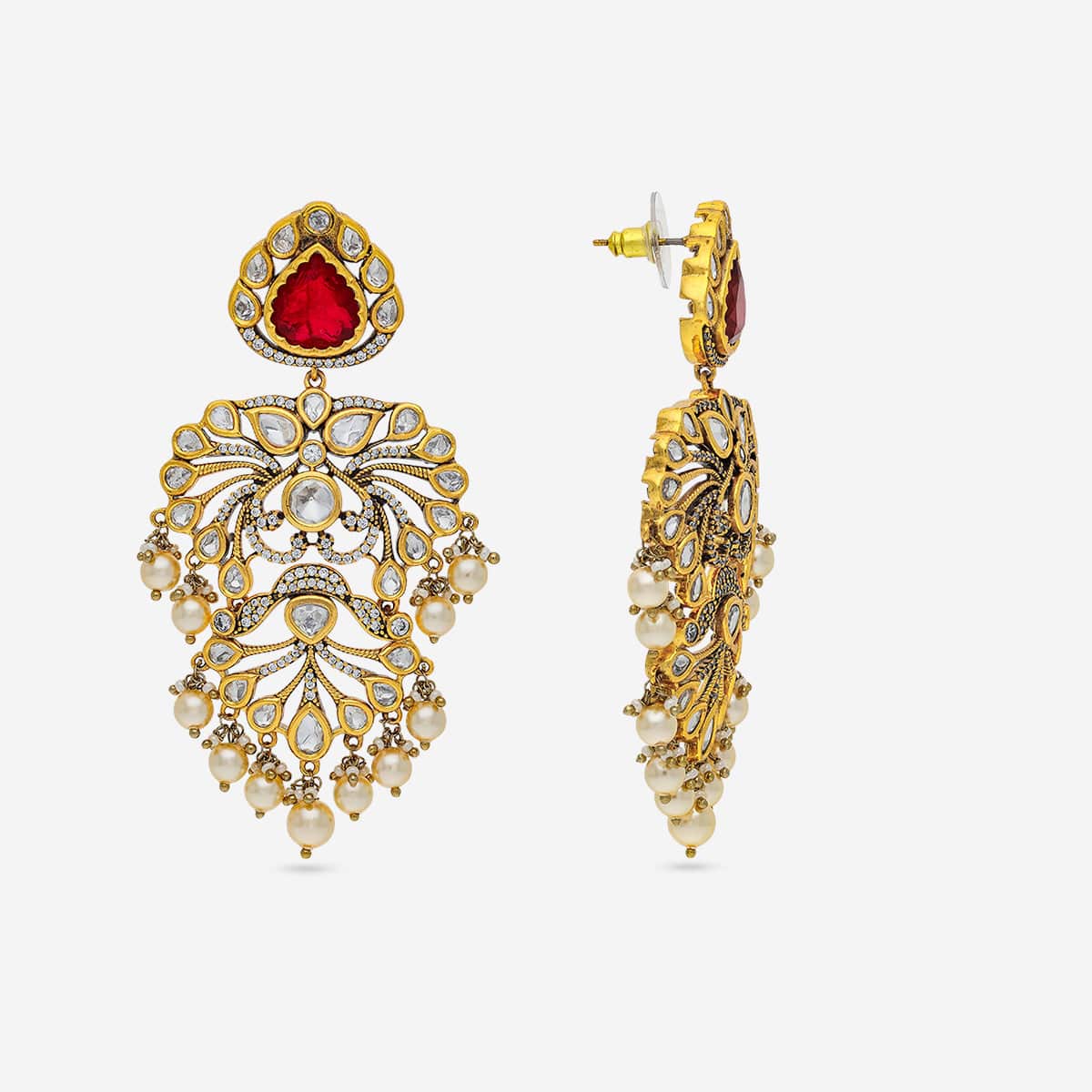 Kundan Polki Necklace Color Green Polish Victorian