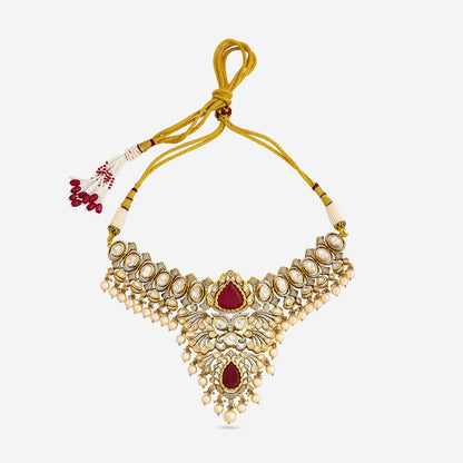 Kundan Polki Necklace Color Green Polish Victorian