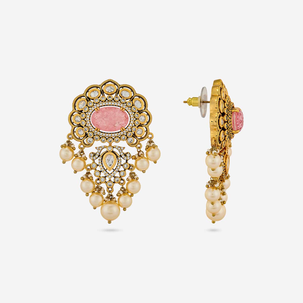 Kundan Polki Necklace Color Green Polish Victorian