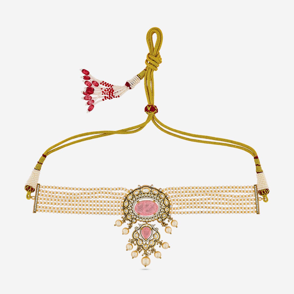 Kundan Polki Necklace Color Green Polish Victorian