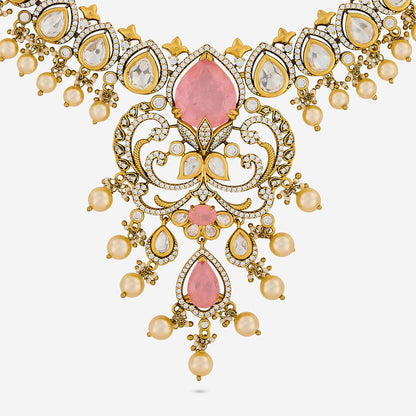 Kundan Polki Necklace Color Green Polish Victorian