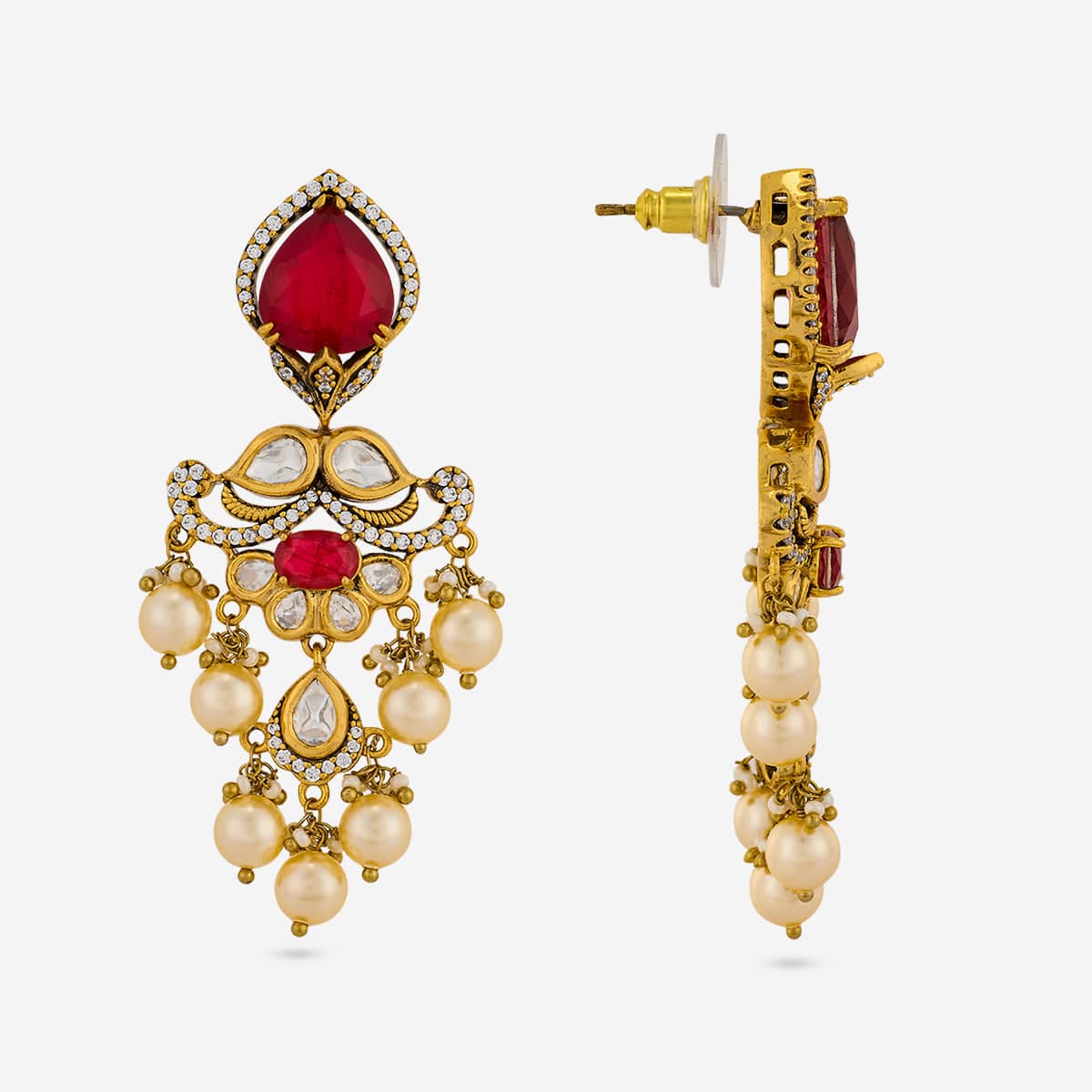 Kundan Polki Necklace Color Green Polish Victorian