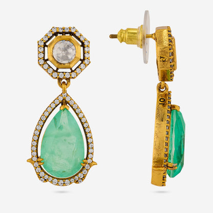 Kundan Polki Necklace Color Green Polish Victorian