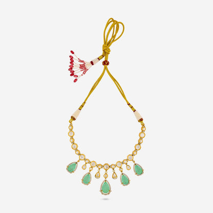 Kundan Polki Necklace Color Green Polish Victorian