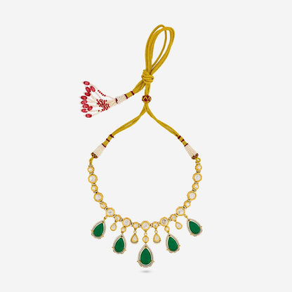 Kundan Polki Necklace Color Green Polish Victorian