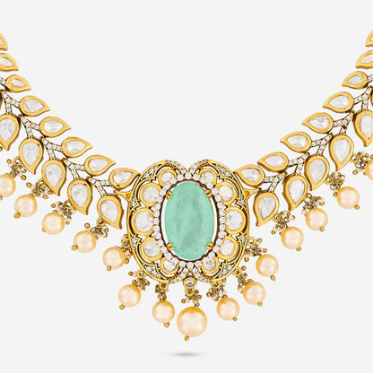Kundan Polki Necklace Color Mint Polish Victorian