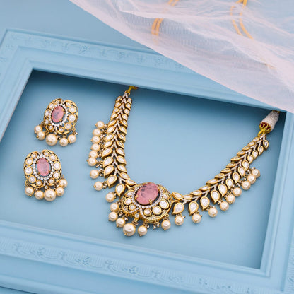 Kundan Polki Necklace Color Mint Polish Victorian