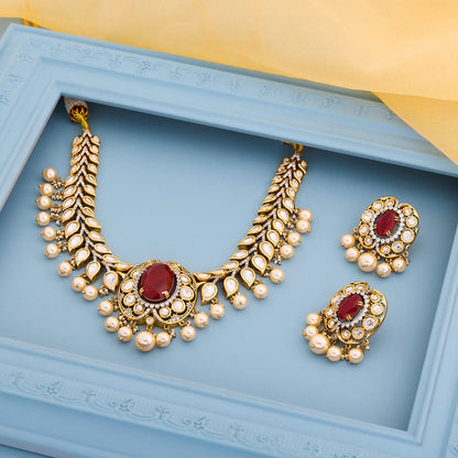 Kundan Polki Necklace Color Mint Polish Victorian