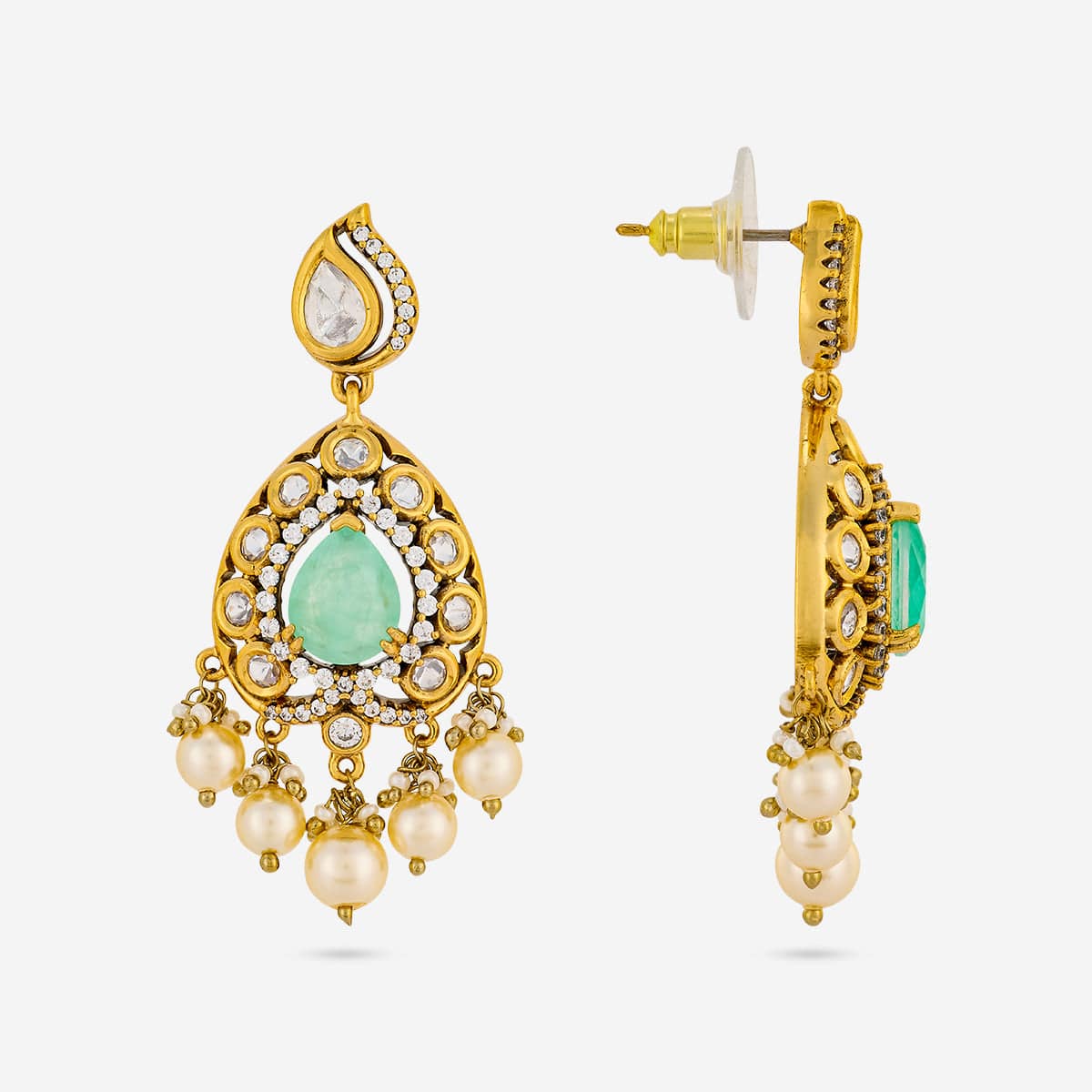 Kundan Polki Necklace Color Mint Polish Victorian