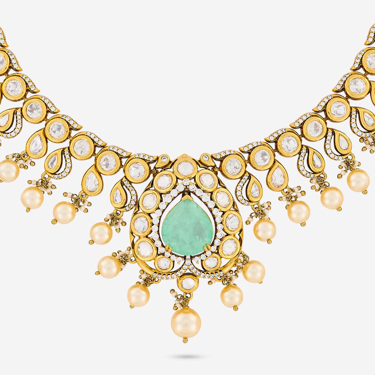 Kundan Polki Necklace Color Mint Polish Victorian