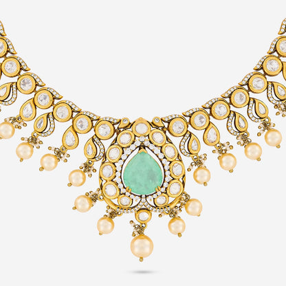 Kundan Polki Necklace Color Mint Polish Victorian