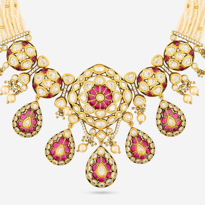 Kundan Polki Necklace Color Green Polish Victorian