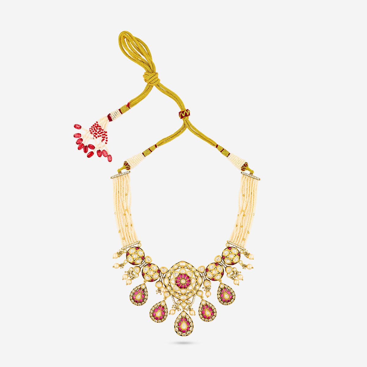 Kundan Polki Necklace Color Green Polish Victorian