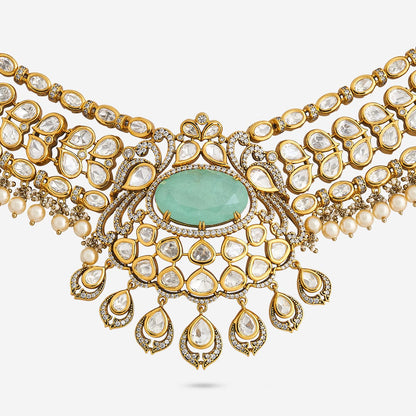 Kundan Polki Necklace Color Mint Polish Victorian