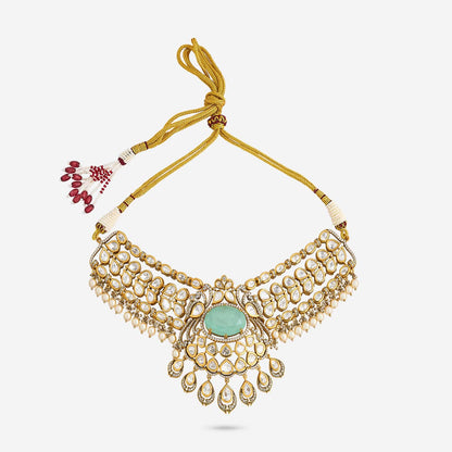 Kundan Polki Necklace Color Mint Polish Victorian