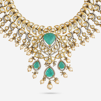 Kundan Polki Necklace Color Mint Polish Victorian