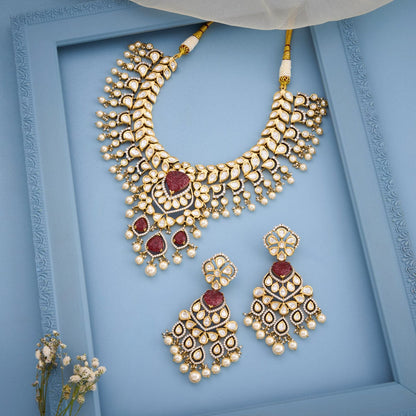 Kundan Polki Necklace Color Mint Polish Victorian