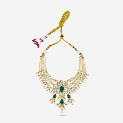 Kundan Polki Necklace Color Green Polish Victorian