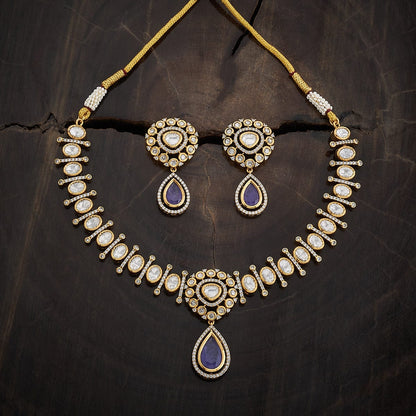 Kundan Polki Necklace Color Green Polish Victorian