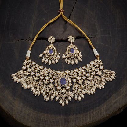 Kundan Polki Necklace Color Green Polish Victorian