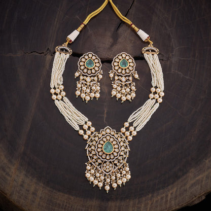 Kundan Polki Necklace Color Green Polish Victorian