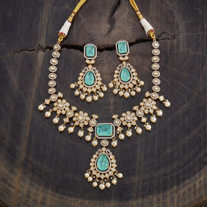 Kundan Polki Necklace Color Green Polish Victorian