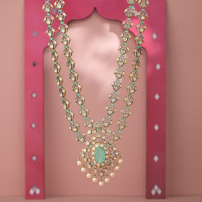 Kundan Polki Necklace Color Mint Polish Victorian