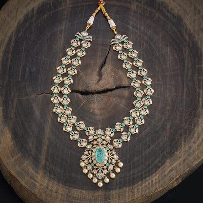 Kundan Polki Necklace Color Mint Polish Victorian