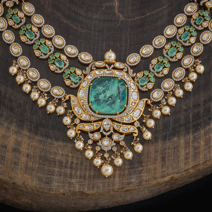 Kundan Polki Necklace Color Mint Polish Victorian
