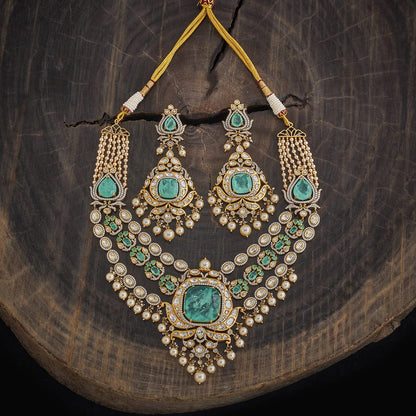 Kundan Polki Necklace Color Mint Polish Victorian