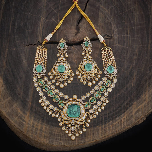 Kundan Polki Necklace Color Mint Polish Victorian