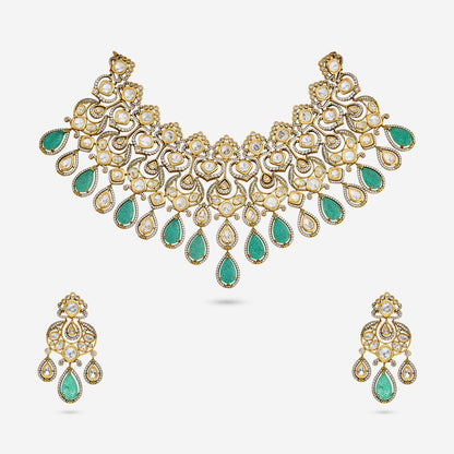 Kundan Polki Necklace Color Mint Polish Victorian