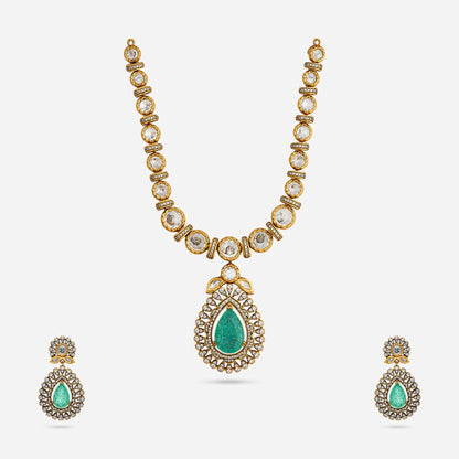 Kundan Polki Necklace Color Mint Polish Victorian