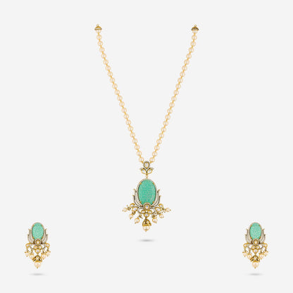 Kundan Polki Necklace Color Mint Polish Victorian