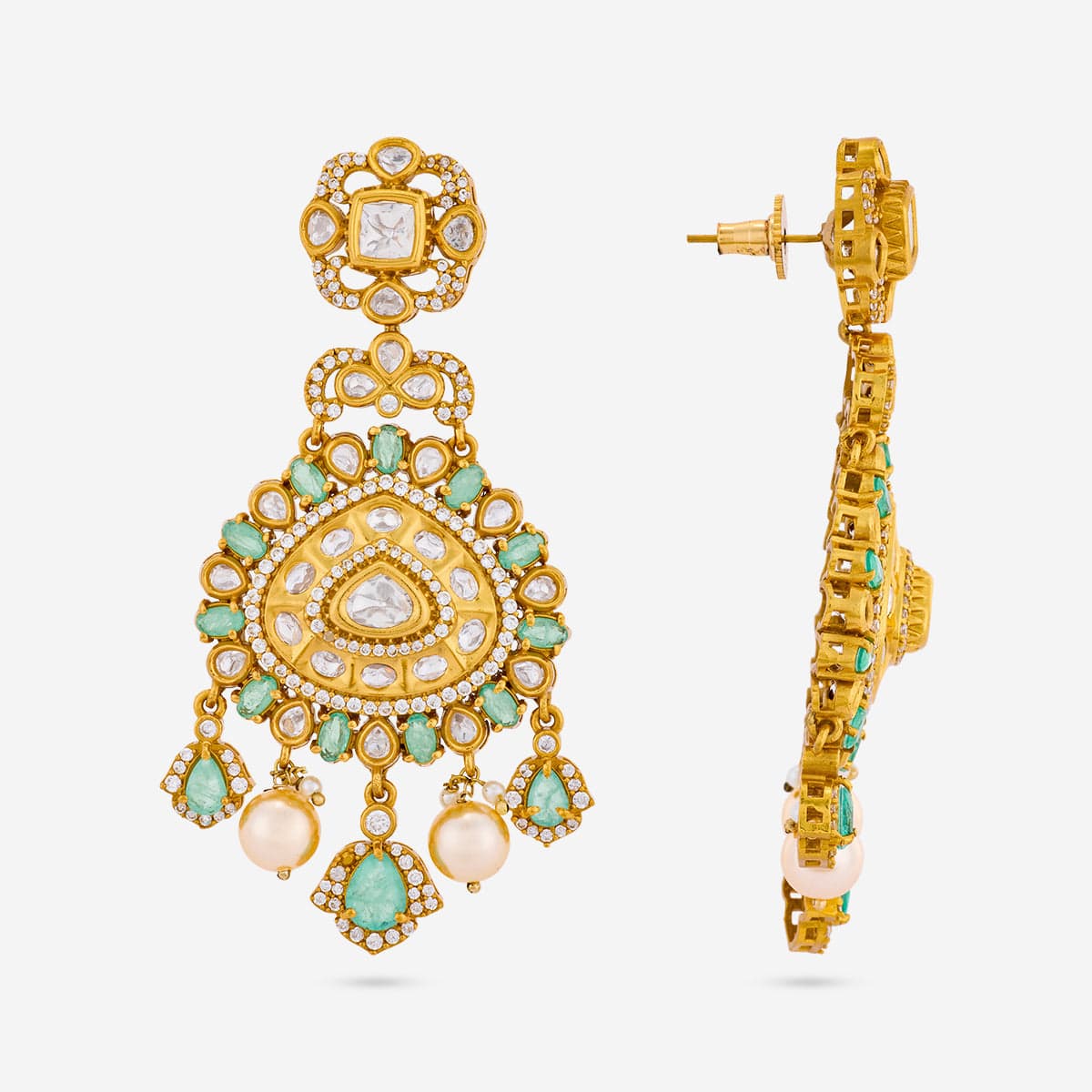 Kundan Polki Necklace Color Mint Polish Victorian