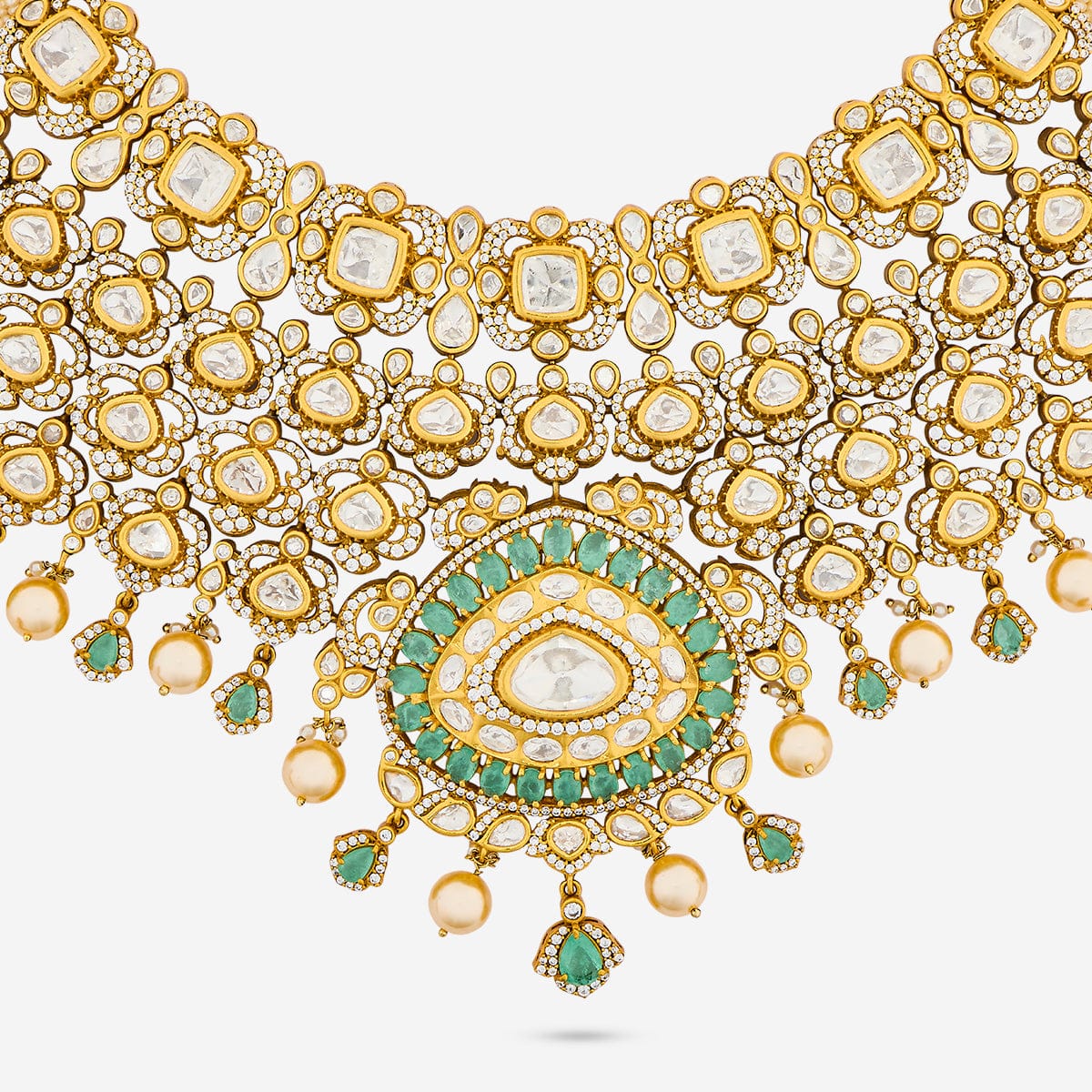 Kundan Polki Necklace Color Mint Polish Victorian