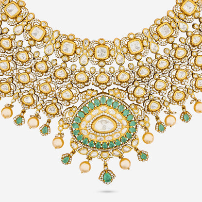 Kundan Polki Necklace Color Mint Polish Victorian