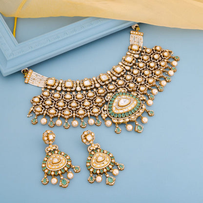 Kundan Polki Necklace Color Mint Polish Victorian