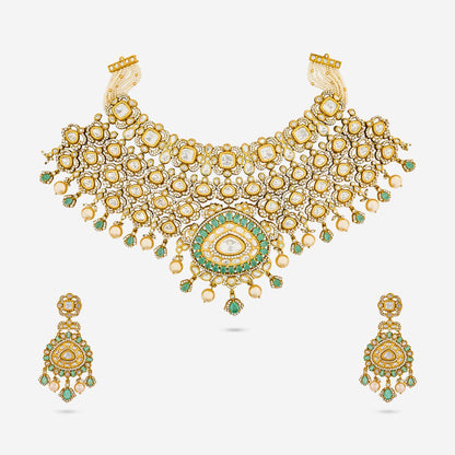 Kundan Polki Necklace Color Mint Polish Victorian