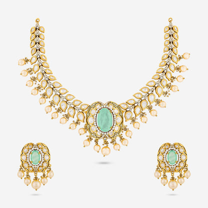 Kundan Polki Necklace Color Mint Polish Victorian