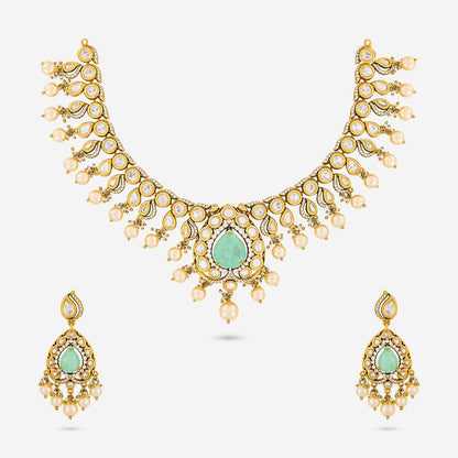 Kundan Polki Necklace Color Mint Polish Victorian