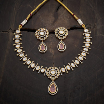 Kundan Polki Necklace Color Green Polish Victorian