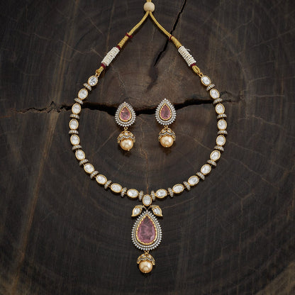 Kundan Polki Necklace Color Green Polish Victorian