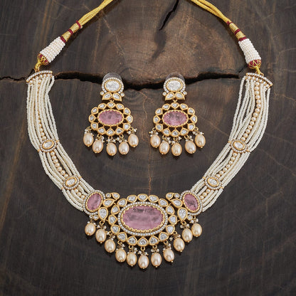 Kundan Polki Necklace Color Green Polish Victorian